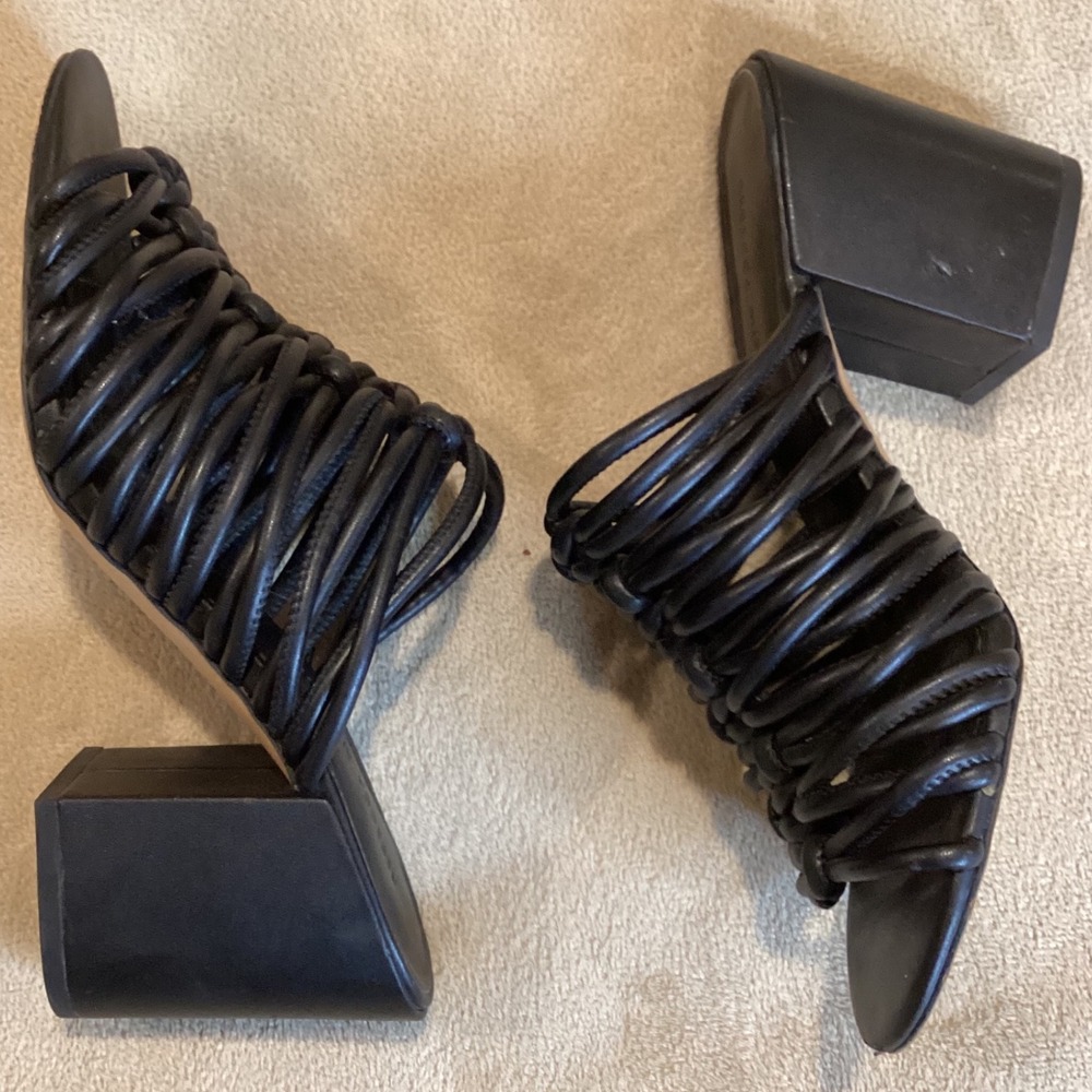 Rebecca Minkoff Calanthe Black Strappy Block Heel Sandal SZ US 6.5/UK 4.5/EU 37‎ - Picture 4 of 8